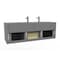 Castello Usa Nile 60" Wall Mounted Gray Vanity With Gray Top And Black Handles CB-MC-60G-BL-2053-GR - alternate 3